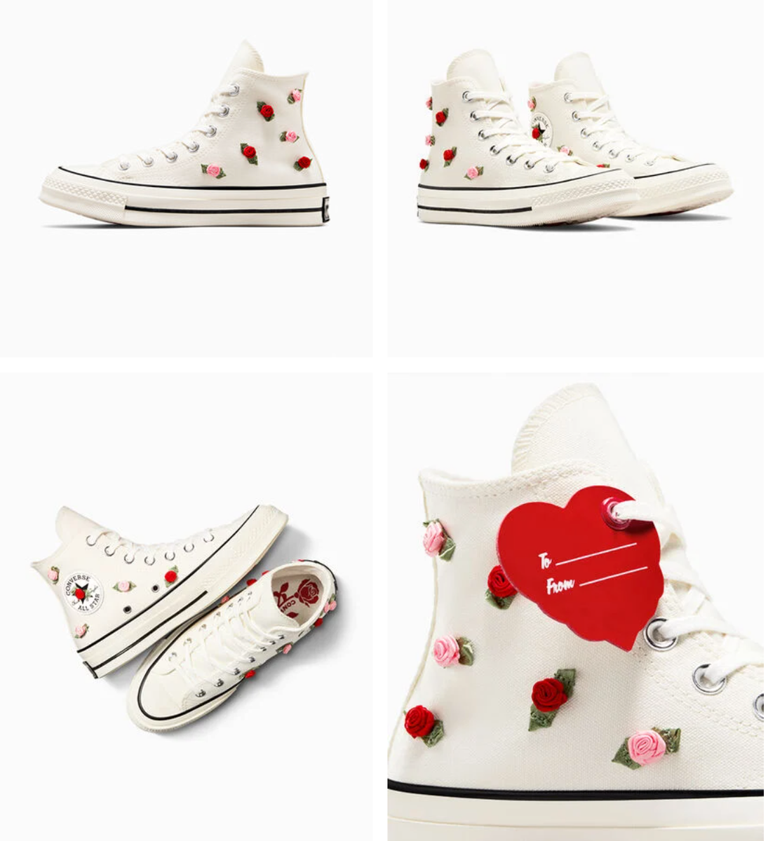 NEW Women CONVERSE Chuck 70 Heart Valentine's Day A10637C Shoes