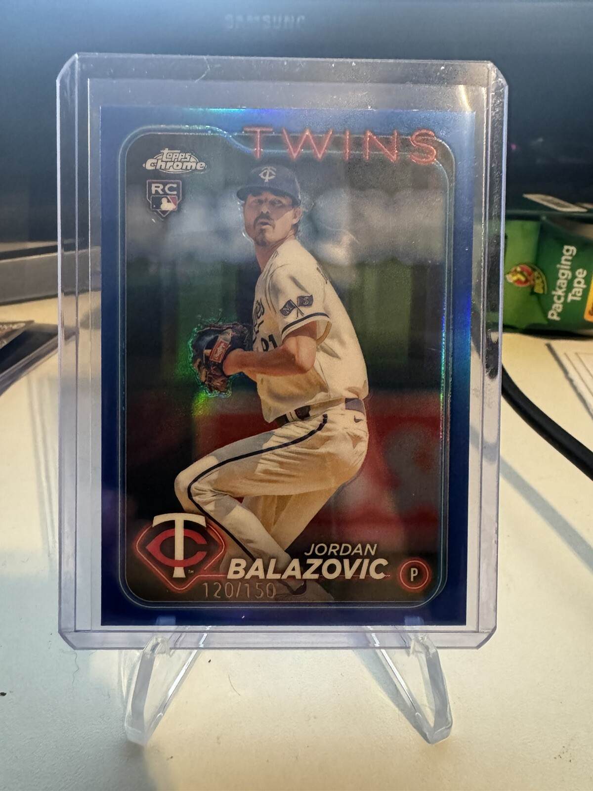 2024 Topps Chrome Jordan Balazovic RC #198 Blue Refractor 120/150 Twins