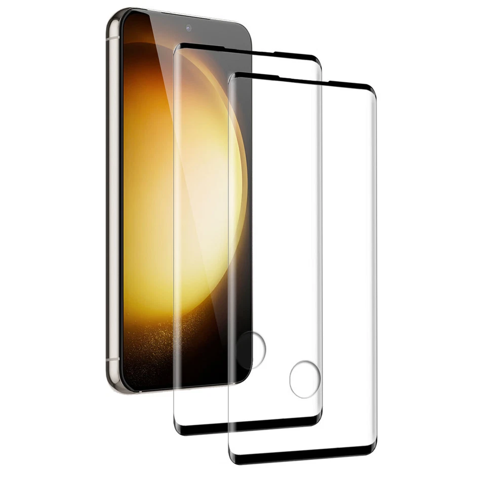 Paquete de 2 fundas protectoras de pantalla de vidrio templado transparente amigables para Samsung Galaxy Foto 2 de 4