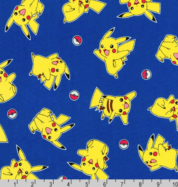 Fabric Royal Pokemon Cotton Fabric Pikachu Character Toss Robert Kaufman By The Yard Crafts Casaalvarezrh Com