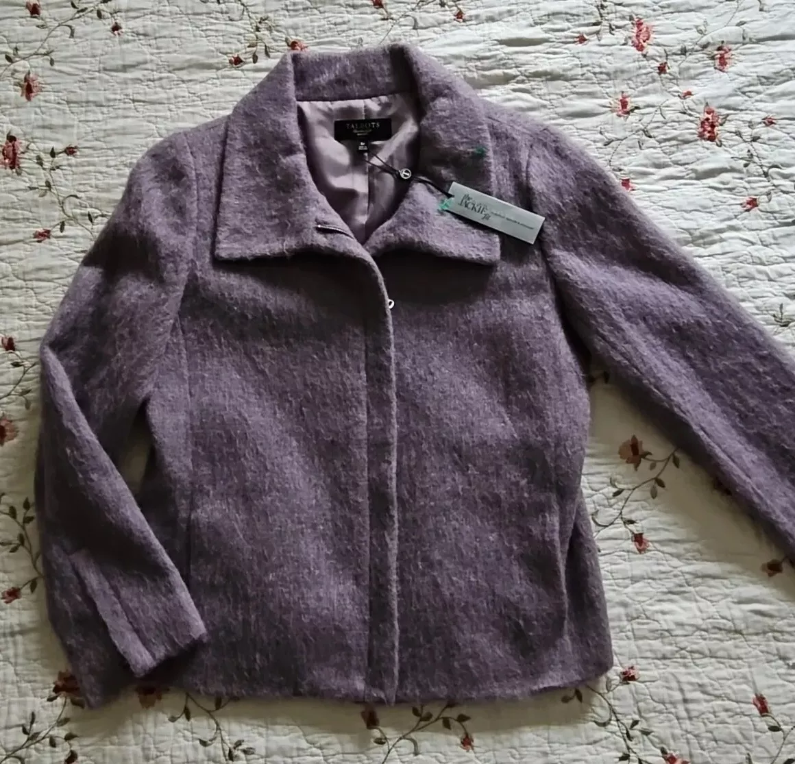 NWT TALBOTS Jackie Fit Wool Alpaca Blend Lavender Purple Jacket Sz 6P Ret $  229