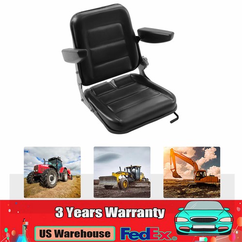 Universal Seat Black for Forklift,Garden Tractor, Lawn Mower Adjustable Backrest