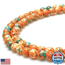 JARTC 5A Smooth Round Rain Flower Stones Beads DIY Bracelet Jewely Making 15'