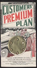 1936 SINCLAIR GAS  OIL GASOLINE CUSTOMER PREMIUM PLAN BOOKLET MACON GA/GEORGIA