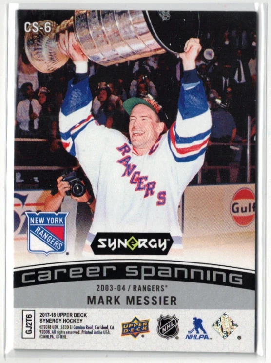MARK MESSIER 17/18 Upper Deck Synergy Career Spanning Foil Oilers Rangers #CS-6 - Image 2 of 2