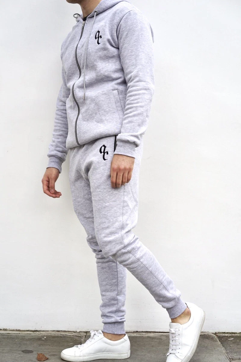 Mens designer grey tracksuit sale