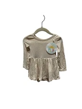 Little Sleepies Heather Oatmeal Ribbed Twirl Dress Bodysuit Infant size 6-12mo