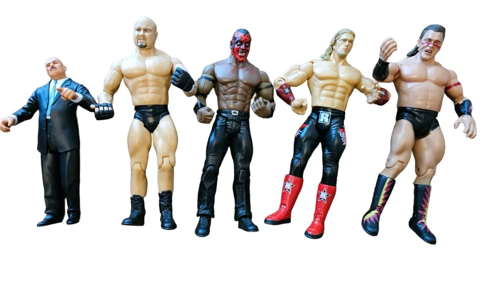 Lote De 50 Figuras De Lucha Libre Jakks Pacific WWE WWF De Colección 1998-2005 con Cinturones Foto 3 de 4