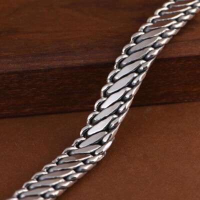 Pure S925 Sterling Silver Chain 10mm Braided Wheat Link Bracelet