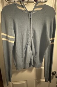 LIKE LOVE ~ BLUE & WHITE  Hoodie Sweater Woman’s Size XL