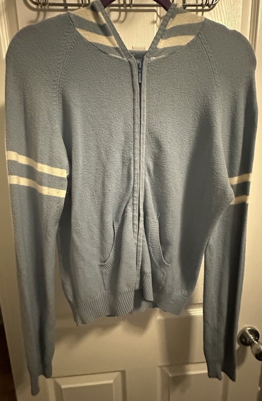 LIKE LOVE ~ BLUE & WHITE  Hoodie Sweater Woman’s Size XL