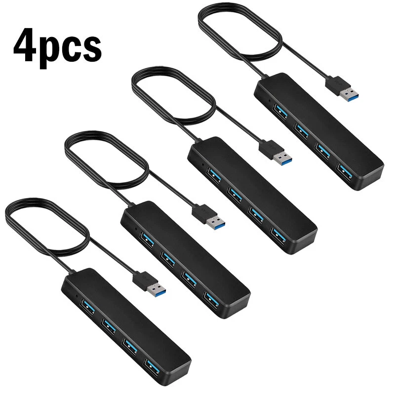 4-Port USB 3.0 Hub Expander for Laptop PC Flash Drive Fast Data Transfer