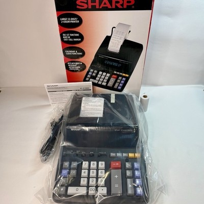 Sharp EL-2196BL Printing Calculator 12 Digit 2 Color Ribbon Desktop New Open Box