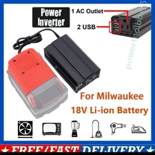 Compatible with Milwaukee 18V Battery to 110V AC Power Inverter Outlet Adapter