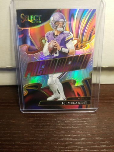 2025 Panini Select #18 JJ McCarthy Silver Prizm Phenomenon Minnesota Vikings