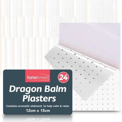 SOL 24pk Dragon Balm Plasters 12x15cm Adhesive Heat Patches - Soothes Back