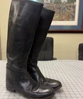 'Effingham' Brand Black Leather Tall Riding Boots, Made in USA - SIZE 8 1/2