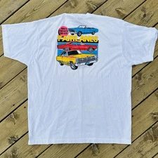 Vintage Ford Fairlane T Shirt XXL Screen Stars Made In USA White Muscle Car Tee