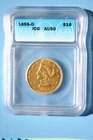 1855 o $10 Liberty Eagle Gold Coin. Certified ICG - AU50