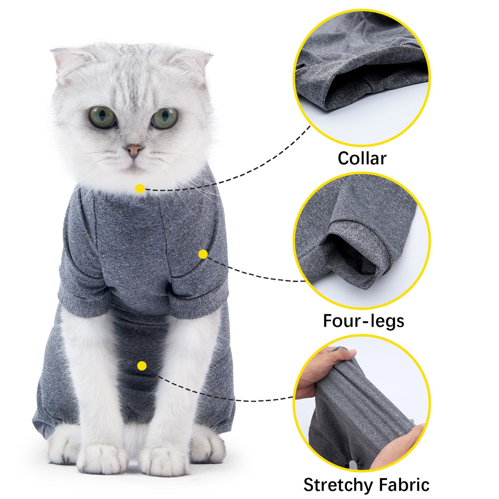 ༝Pet Recovery Suit Four Legs Abdominal Wound Jacket For Cats