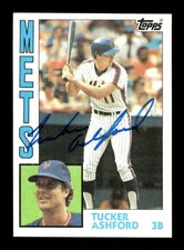 1984 Topps 492 Tucker Ashford signed auto autograph  crisp blue sharpie ASC BXCP