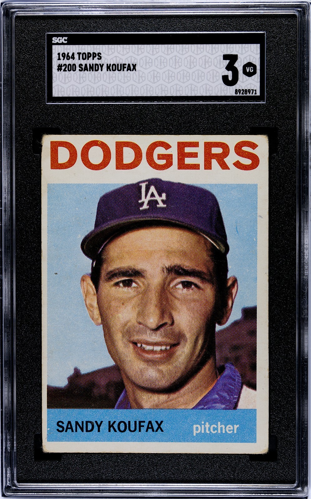 1964 Topps Baseball SGC 3 VG EX Sandy Koufax #200 Los Angeles Dodgers HOF