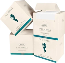 200 Count 4 PACK Disposable Face Towel, Large Size 10"X 12", Disposable Face Clo