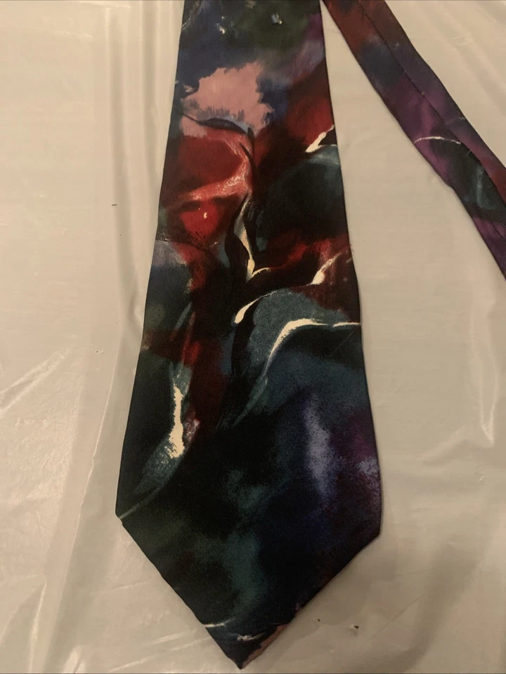 Jt Beckett 男式正式领带 58"Lx4"W 绿色/红色/紫色领带 — 第 2/4 张图片