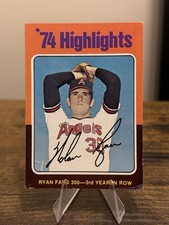 Topps 1975 Nolan Ryan #5 '74 Highlights California Angels Base Set Vintage MLB