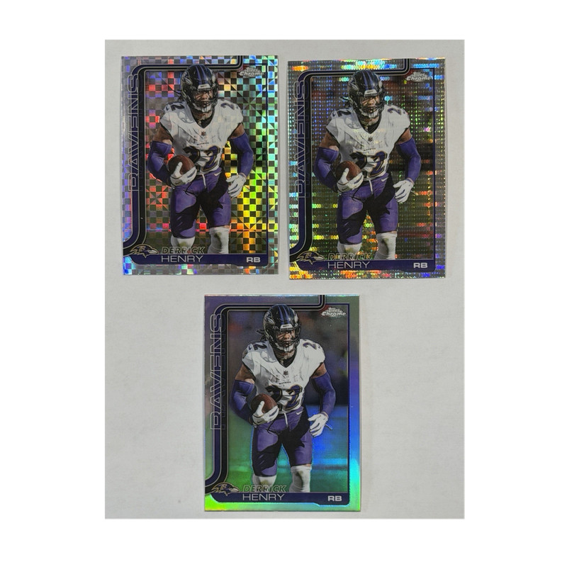 Topps 2024 Topps Chrome Rookie Derrick Henry Baltimore Ravens #25 Card Lot - 3
