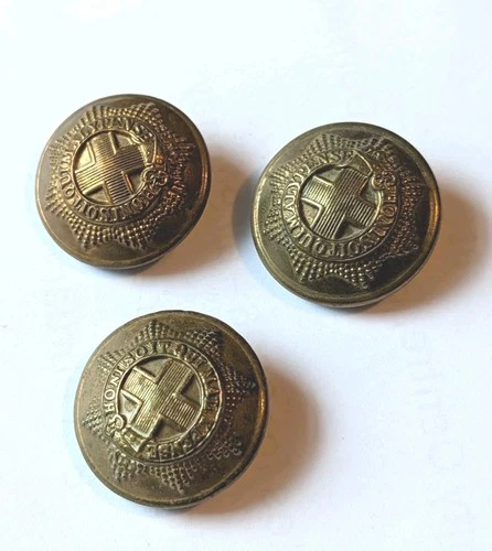 3 Original WW1 WW2 Coldstream Guards Brass Buttons 25mm