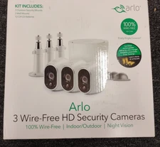 Arlo VMS3330W Security System with 3 HD Cameras - White, Used, K4