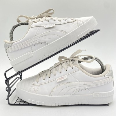 Puma Jada Renew Weiß Silber Sneaker Gr. UK 7 Damen Leder Plateau 393204-02