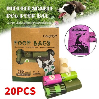 750 Tuff Pets kompostierbare Hundekotbeutel auf Rollen - 50% dickere pflanzliche