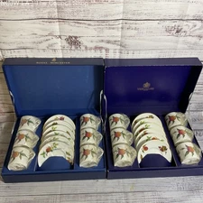 VTG. ROYAL WORCESTER Arden Demitasse Cups & Saucers- Set of 12
