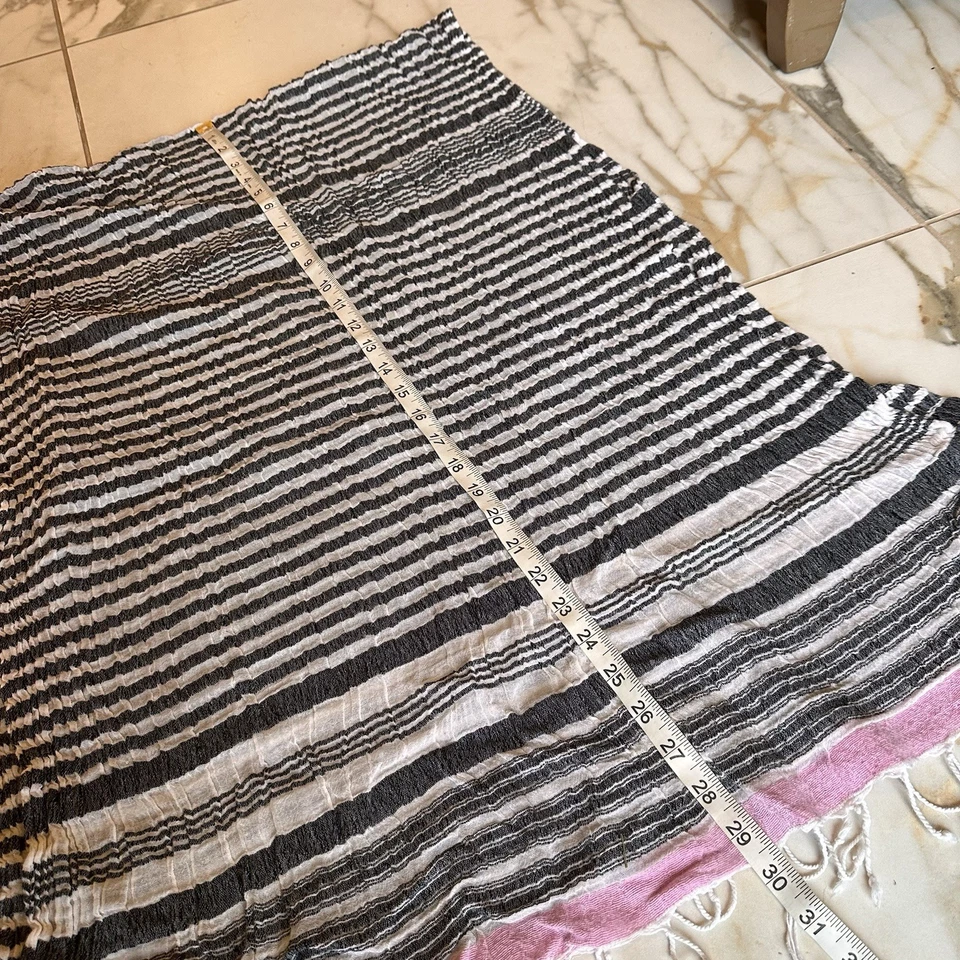 AE American Eagle Outfitters 100% Algodón Sarong Cubrir Bufanda Negro Rosa Blanco  Foto 4 de 4