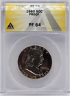 1960 Franklin Half Dollar 50c - Graded ANACS PF64
