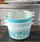 Pyrex VTG Amish Butterprint Casserole Dish Set 171 472 473 W/Lids Stackable