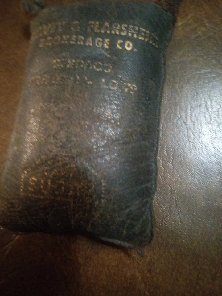 Bolso de cuero pequeño vintage de caña de azúcar anuncio Chicago muy raro único en su clase Foto 4 de 4