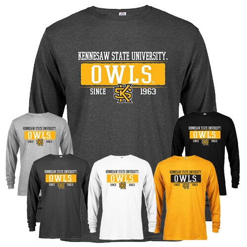 Kennesaw State Owls Retro Distressed Short Sleeve T-Shirt - Vintage Style, Officially Licensed