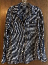 chaps ralph lauren xl womens Polka Dots Y2K Cottage Core Country Top