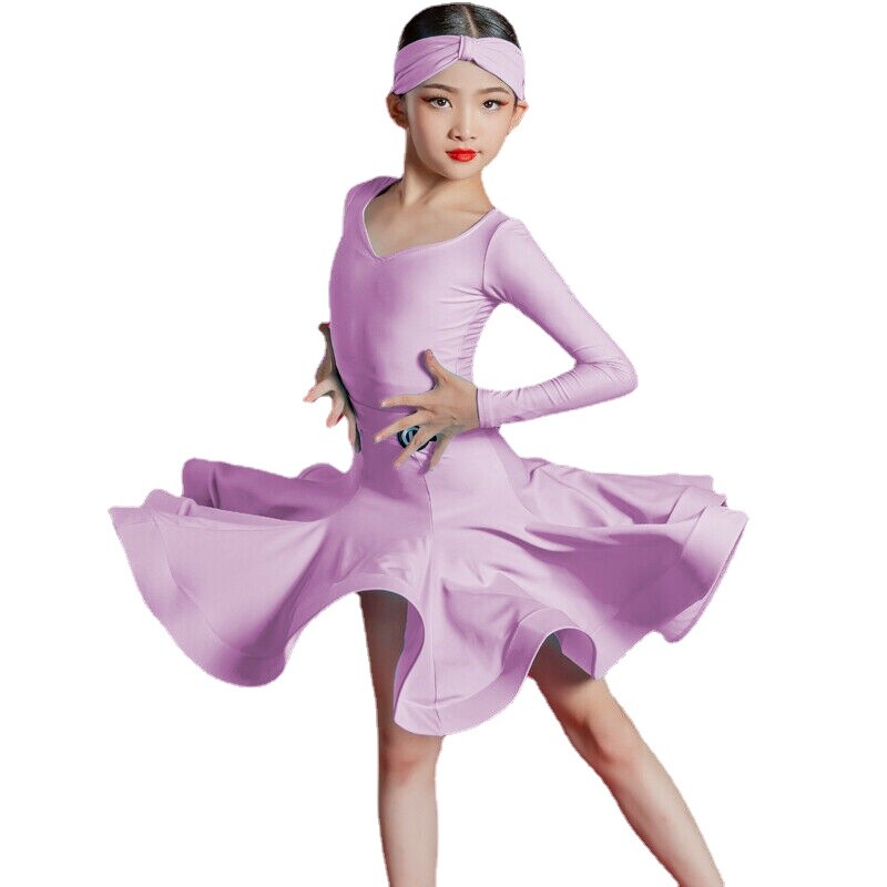Niños Niñas Vestido de Baile de Ballet Elastizado Calce Columpio Latino Rumba Samba Ropa de Baile Vestido