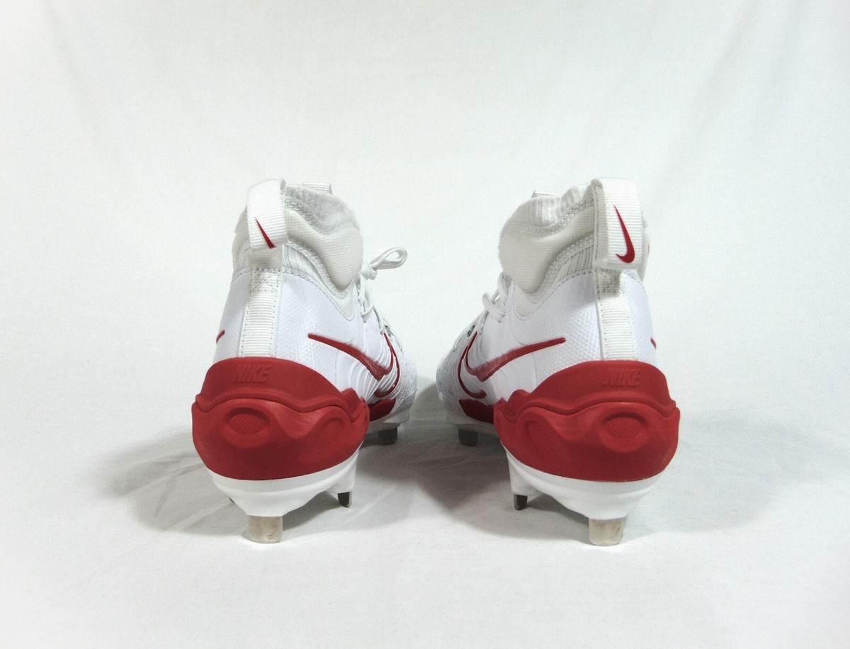 Nike Alpha Huarache NXT Mid White & Red Baseball Cleats Sz 8  display picture 1
