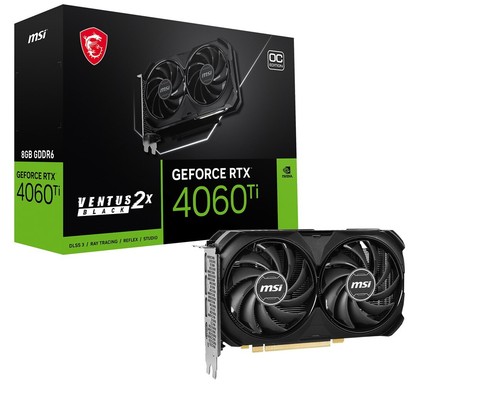 4711377216166 MSI VENTUS GeForce RTX 4060 Ti 2X BLACK 8G OC NVIDIA 8 GB GDDR6 MS - Picture 9 of 9