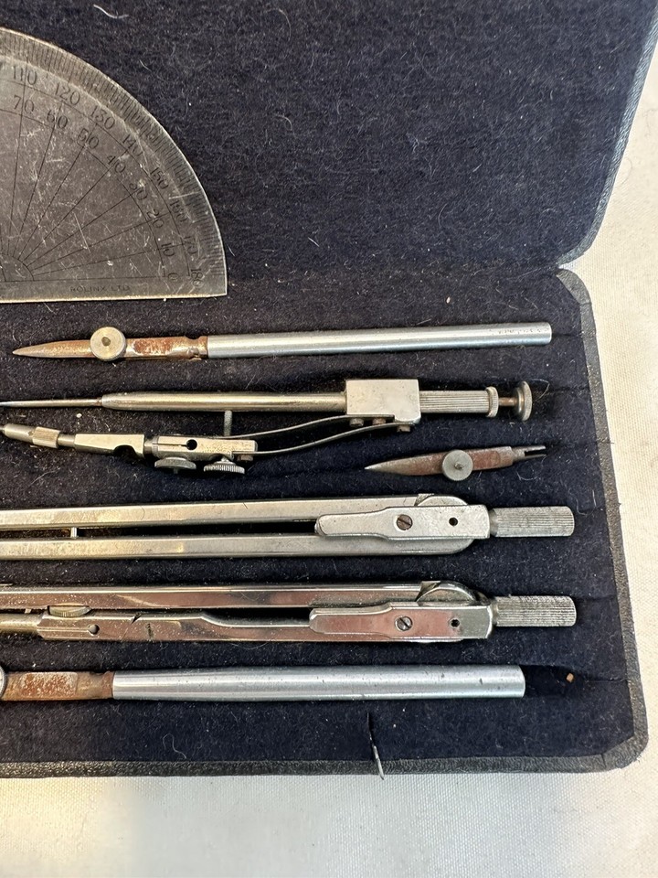 Prazision Precision Drafting Drawing Tools Instruments Vintage German/L
