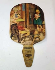 Tums Advertising Fan Pettys Drug Store Newark NJ 1920s - 30s