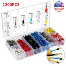 1200Pcs Cable Cord Pin End Bootlace Ferrule Terminal Set Wire Crimp Connectors