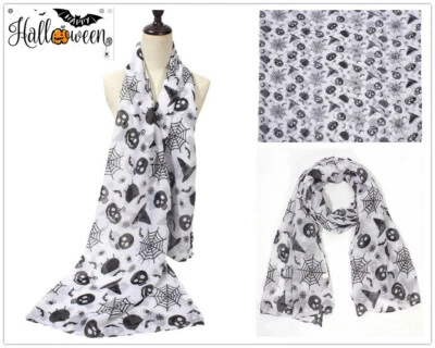 LAVIE Holloween Schädel Welpenmuster Schal für Havest Festival