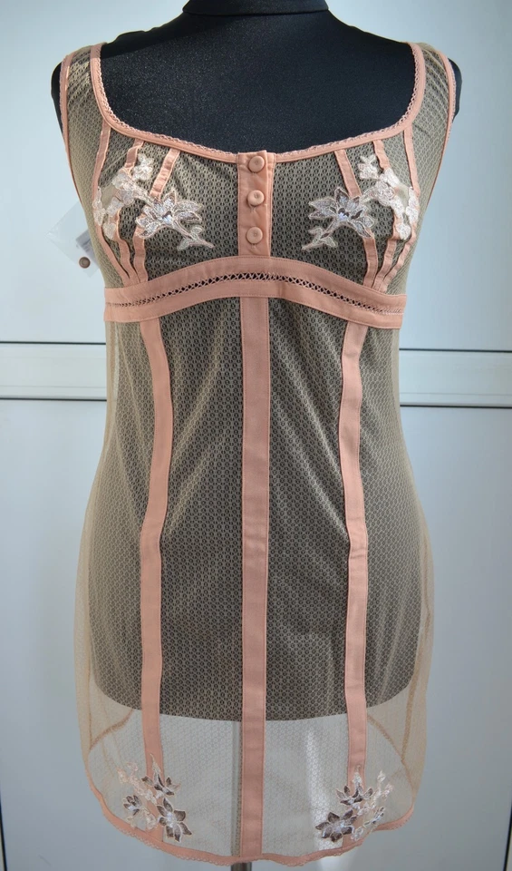 LA PERLA Floral Slip S Bordado Encaje Boda Peluche Bebé-muñeca Desnudo Rosa Melocotón Foto 3 de 4