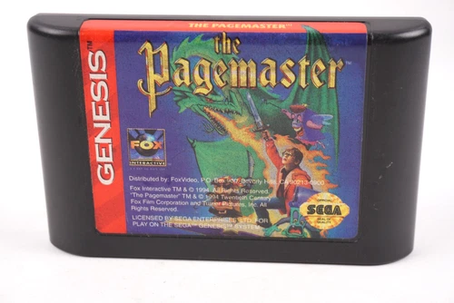 Sega Genesis The Pagemaster Vintage 1994 Video Game Cartridge Fox Interactive